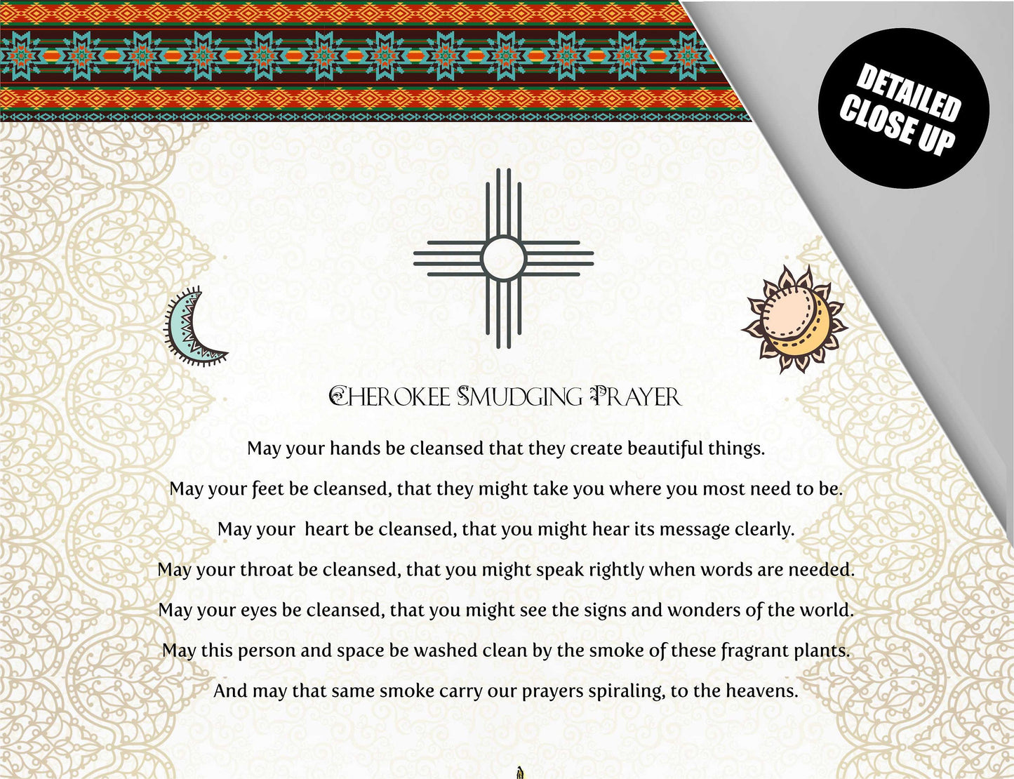 Cherokee Smudging Prayer, Native Americans Wall Art, Native Americans Decor, tapestry, Native American Protective Shield, Prints, Tapestry