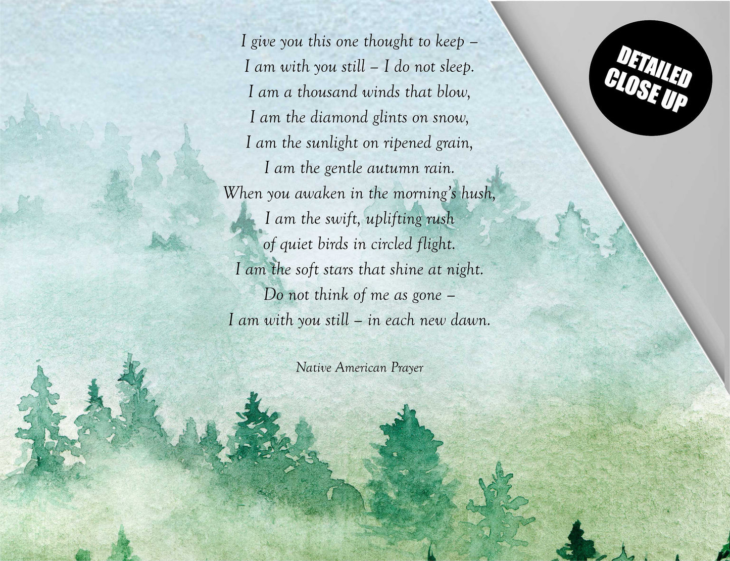 Native American Prayer Quote Print, I Give You This One Thought, Inspirational Gift Wall Art Print, Native Americans Wall Art, Wall Hanging