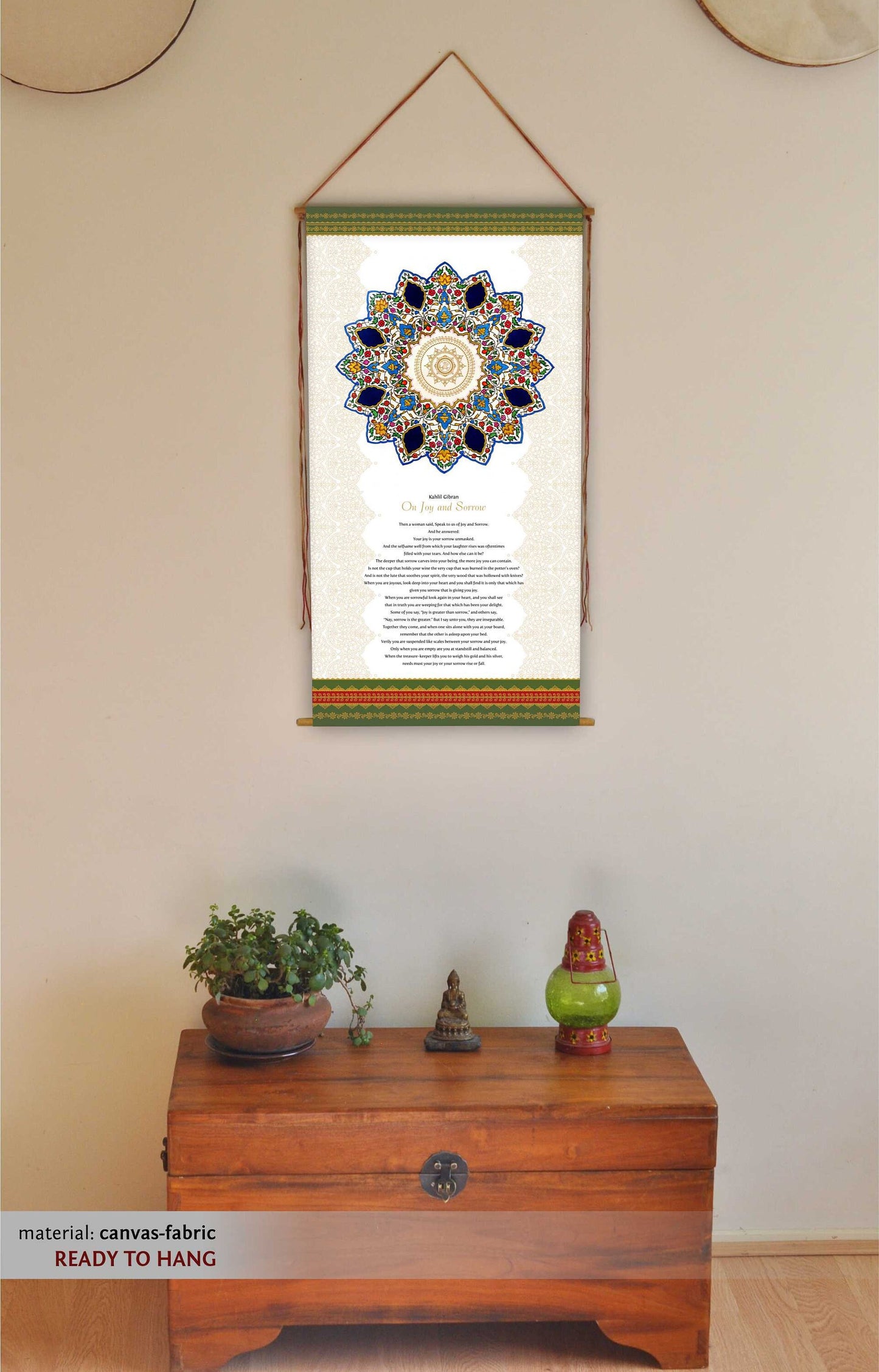 Kahlil Gibran Poem , On Joy and Sorrow , Wall Hanging , Ready to hang , On Joy and Sorrow Poem by Kahlil Gibran , Poster , Print , Tapestry