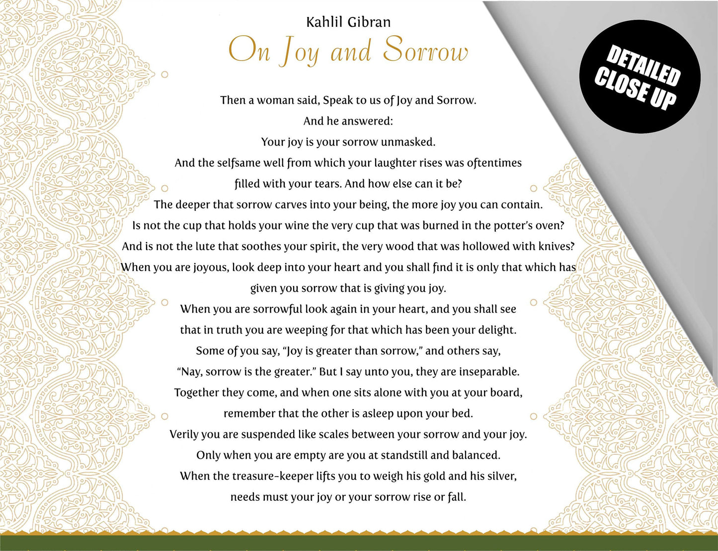 Kahlil Gibran Poem , On Joy and Sorrow , Wall Hanging , Ready to hang , On Joy and Sorrow Poem by Kahlil Gibran , Poster , Print , Tapestry