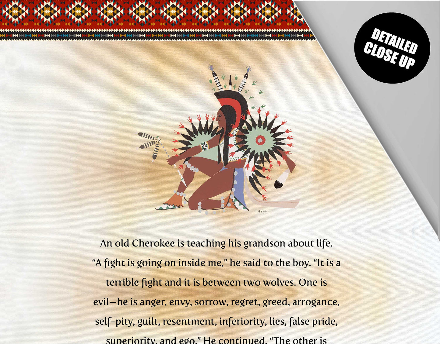 Two Wolves, Native American, Wall Hanging, inspirational quotes, wall art, prints, two wolves, tapestry, yoga decor, Cherokee Legend