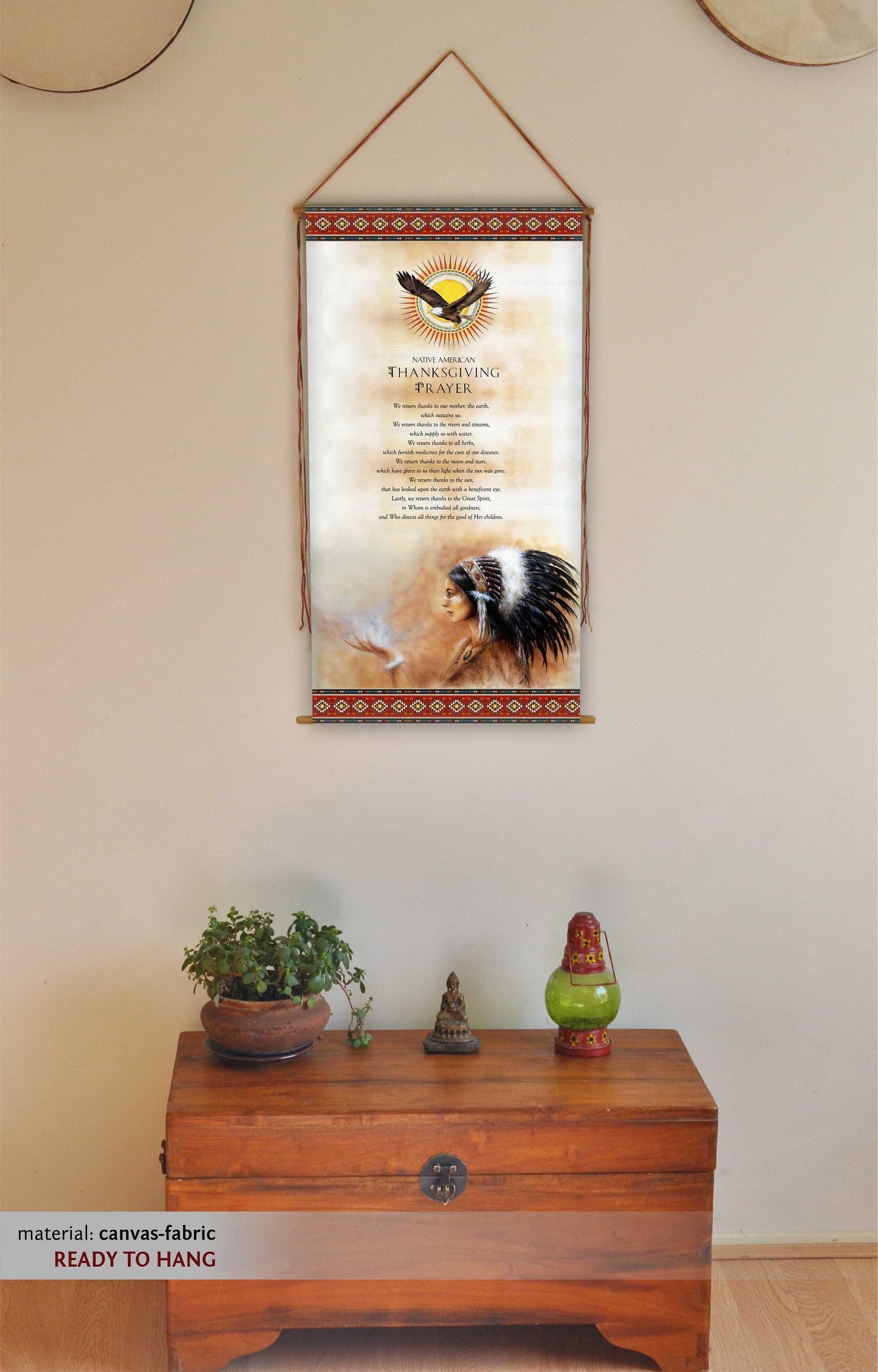 Native Americans Wall Art, Wall Hanging, Thanksgiving Prayer, Eagle Painting, Native Americans Decor, Native Americans Art, Prayer, Tapestry