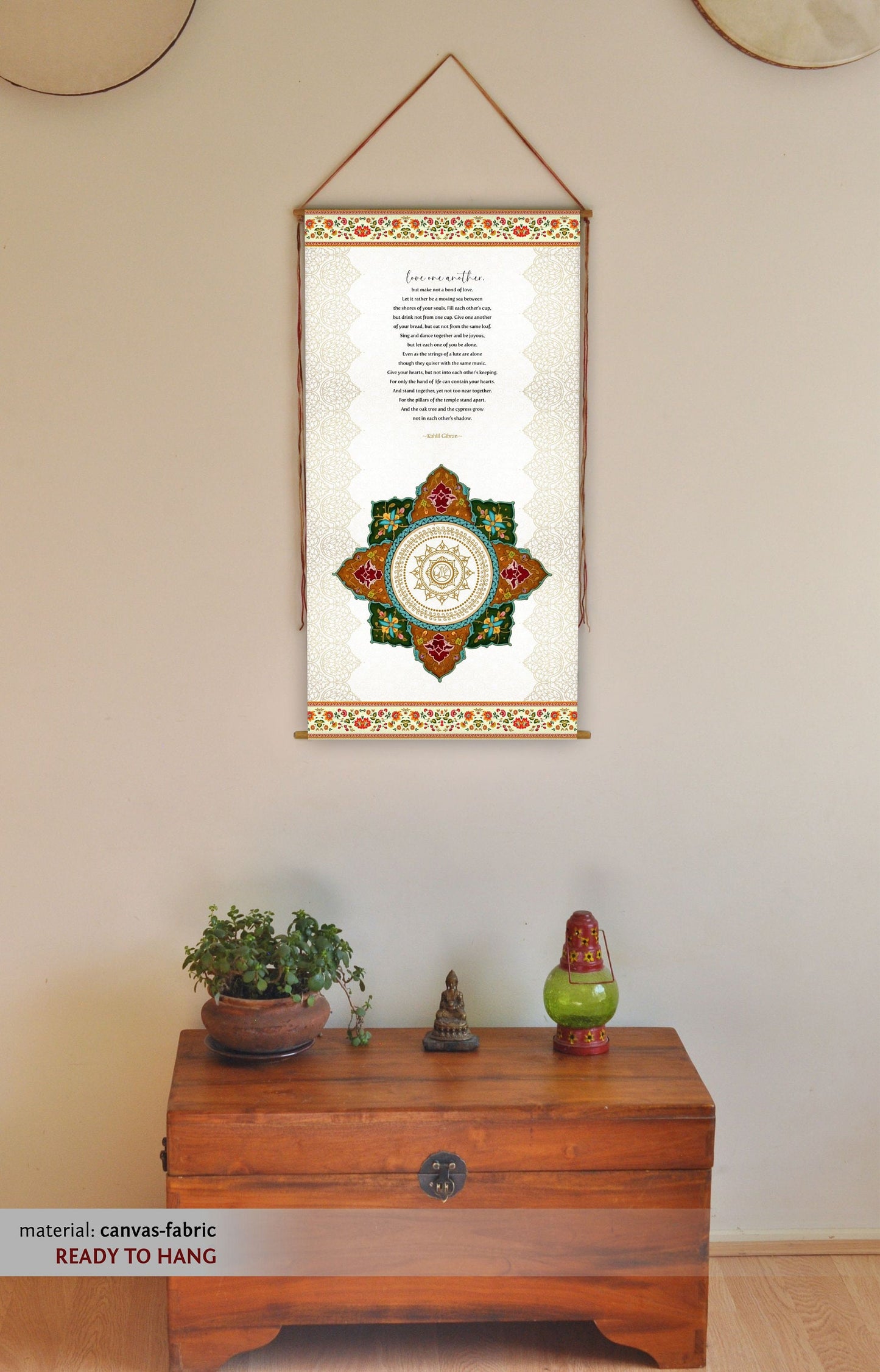 Kahlil Gibran On Marriage, Wall Hanging, Love one another by Kahlil Gibran, Kahlil Gibran Art, Prints, The Prophet, Decor, Gift, Tapestry