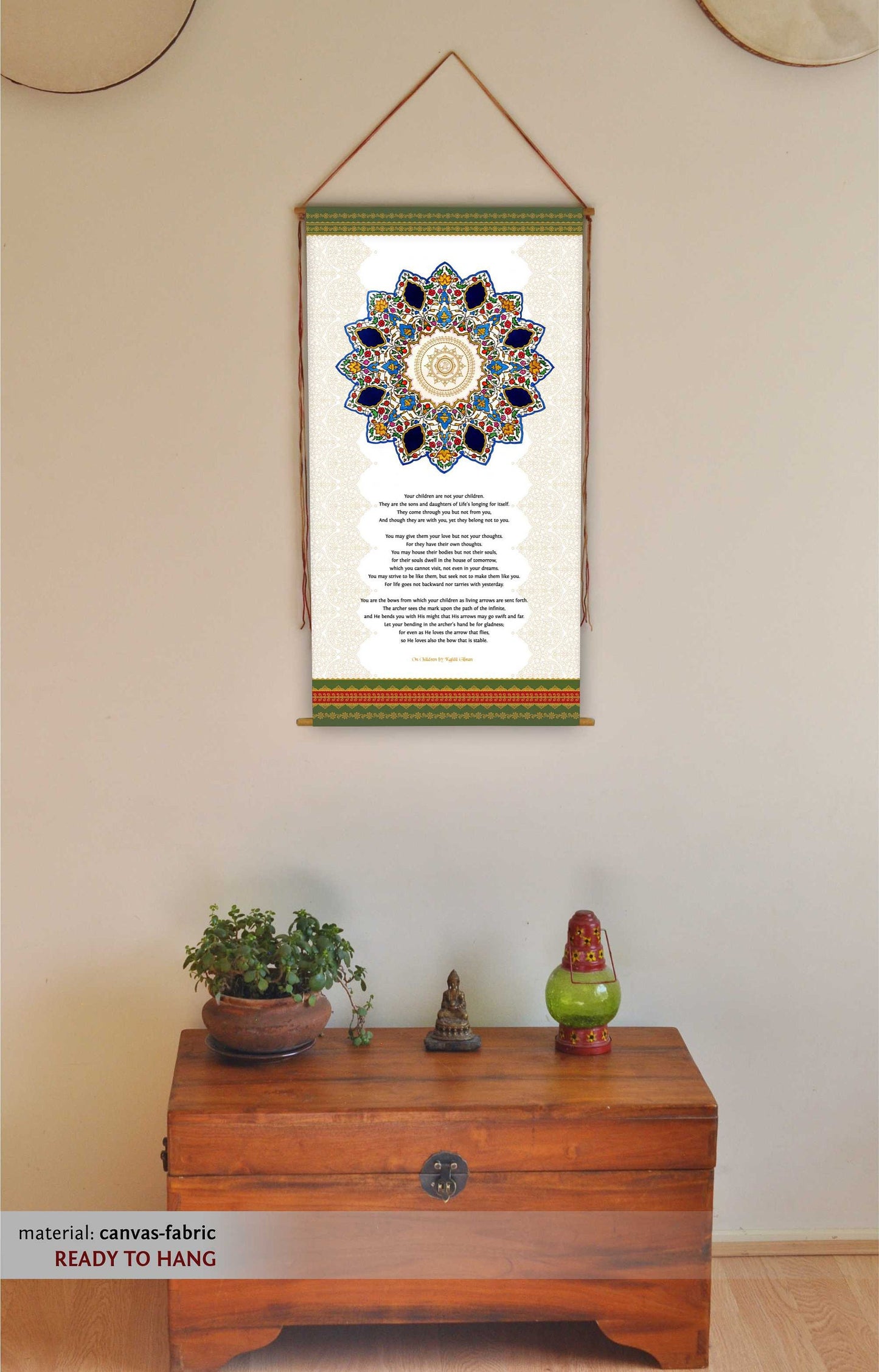 On Children by Kahlil Gibran, Wall Hanging, Middle Eastern Wall Art, Kahlil Gibran Quote, Kahlil Gibran Print, Personalized Message Gift