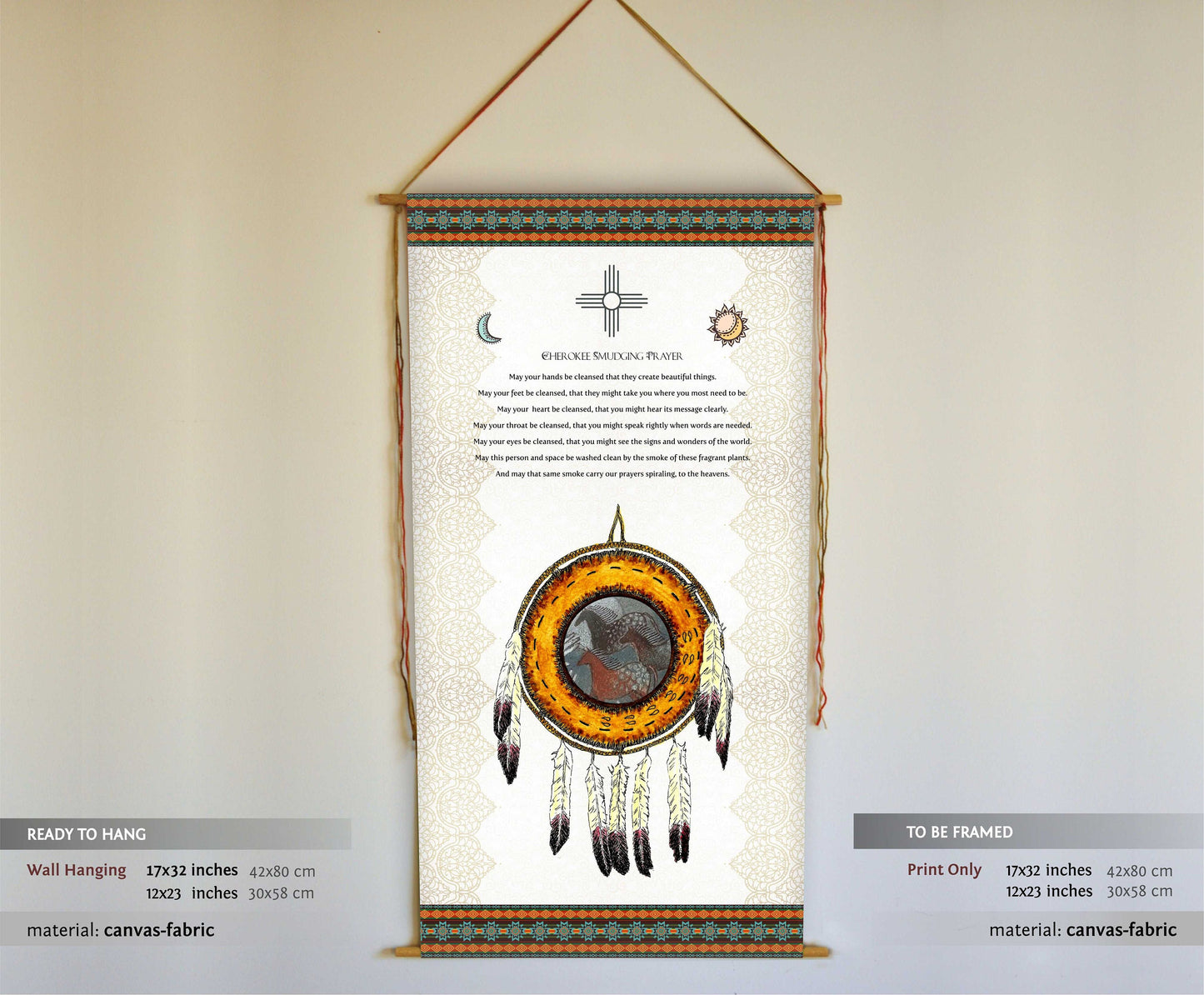 Cherokee Smudging Prayer, Native Americans Wall Art, Native Americans Decor, tapestry, Native American Protective Shield, Prints, Tapestry