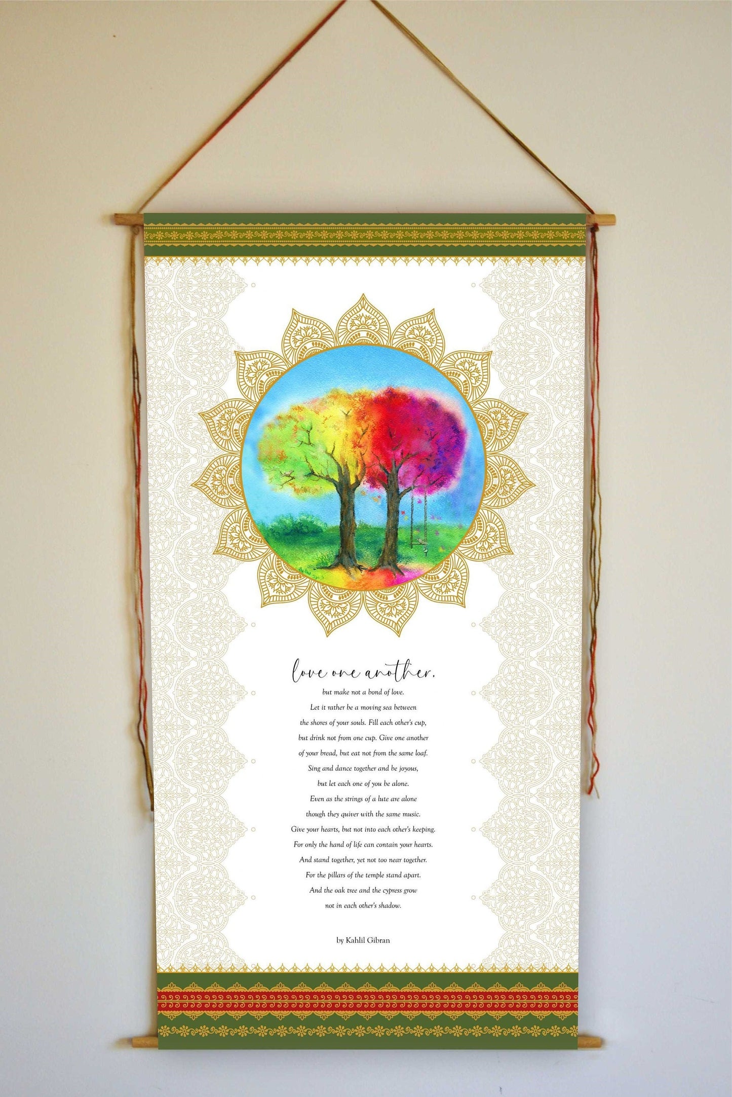 Kahlil Gibra on marriage, Wall Hanfging, Love one another, Kahlil Gibran, Ready to Hang , Kahlil Gibran the prophet, Prints, Tapestry