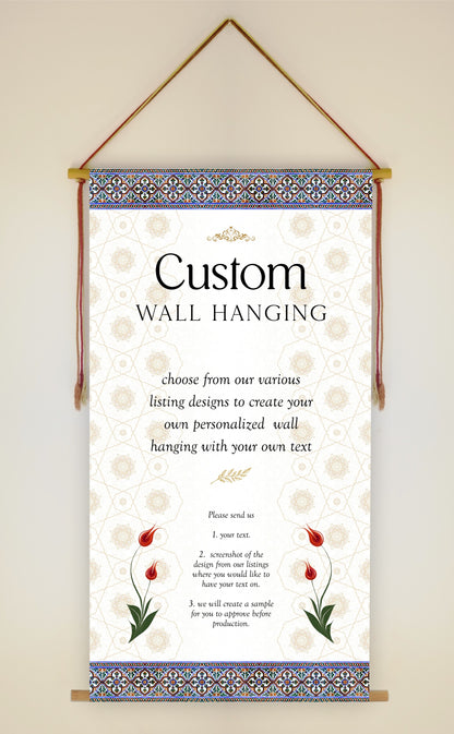 Custom Hanging Signs, custom Wall Hanging, custom scroll, Custom Signs, Custom Prints, custom canvas, Customized Wall Hanging Ready to Hang