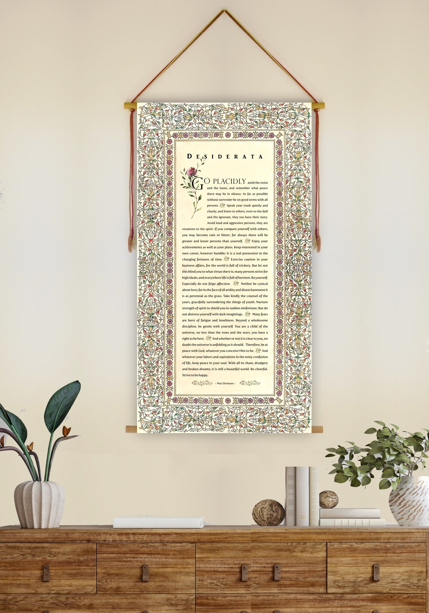 Desiderata Poem Art Print, Wall Art, Wall Hanging, Desiderata Print, Desiderata Poster, Graduation Gift, Graduation Poem, Max Erhmann