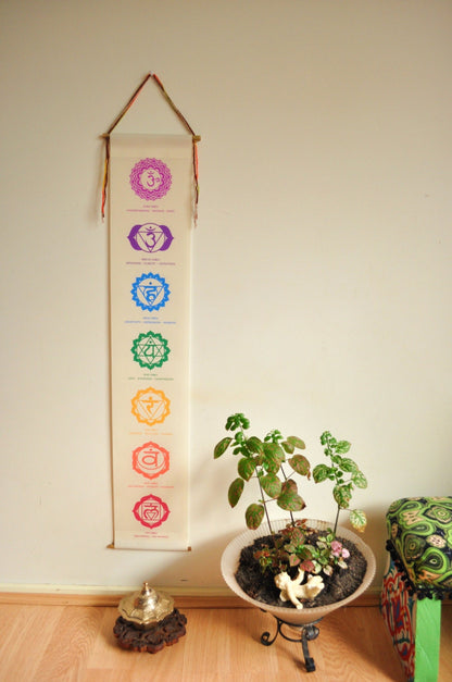 Chakra Banner Mini Size - Chakra Wall Hanging - Chakra Wall Art - Handmade - Chakra Wall Hanging - Yoga gift - Yoga Decor - Chakra Tapestry