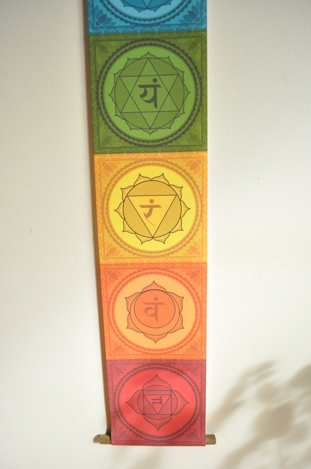 Chakra Wall Hanging - Mini Size - Chakra Banner - Chakra Wall Art - Chakra Prints - Yoga Gift - Yoga Decor - Meditation Altar - Tapestry