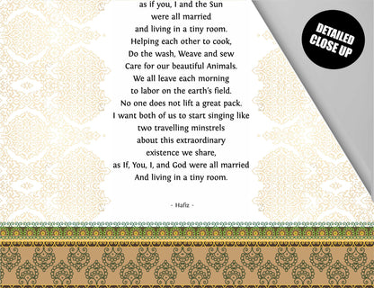 Hafiz Love Poetry, Hafiz Quote, Hafez, Marriage Gifts, Tapestry, Persian art, I want both of us, Hafez, Marriage Poem, Marriage Wall Art