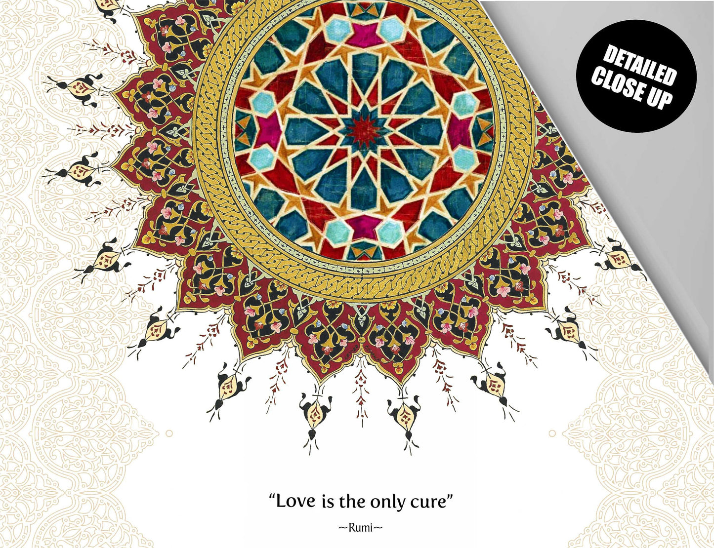 Rumi, Wall Hanging, Sufi Art, Mandala Wall Art, Inspirational Quote, Rumi Prints, Mandala Print, Gifts, Yoga Decor, Rumi On Love, Tapestry