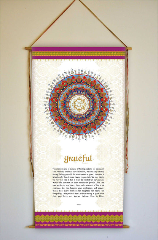 Grateful, Wall Hanging, Osho Wall Art, Trust, Thankful, Trust in the Divine, Mandala Art, Gratitude, Meditation Art, Meditation Altar, Osho