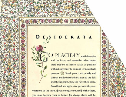 Desiderata Poem Art Print, Wall Art, Wall Hanging, Desiderata Print, Desiderata Poster, Graduation Gift, Graduation Poem, Max Erhmann