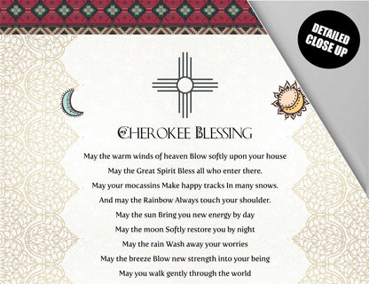 Cherokee Blessing, Native American Wall Art, May the warm winds of heaven, Native American Decor, Tapestry, Cherokee Prayer, Wall Hanging