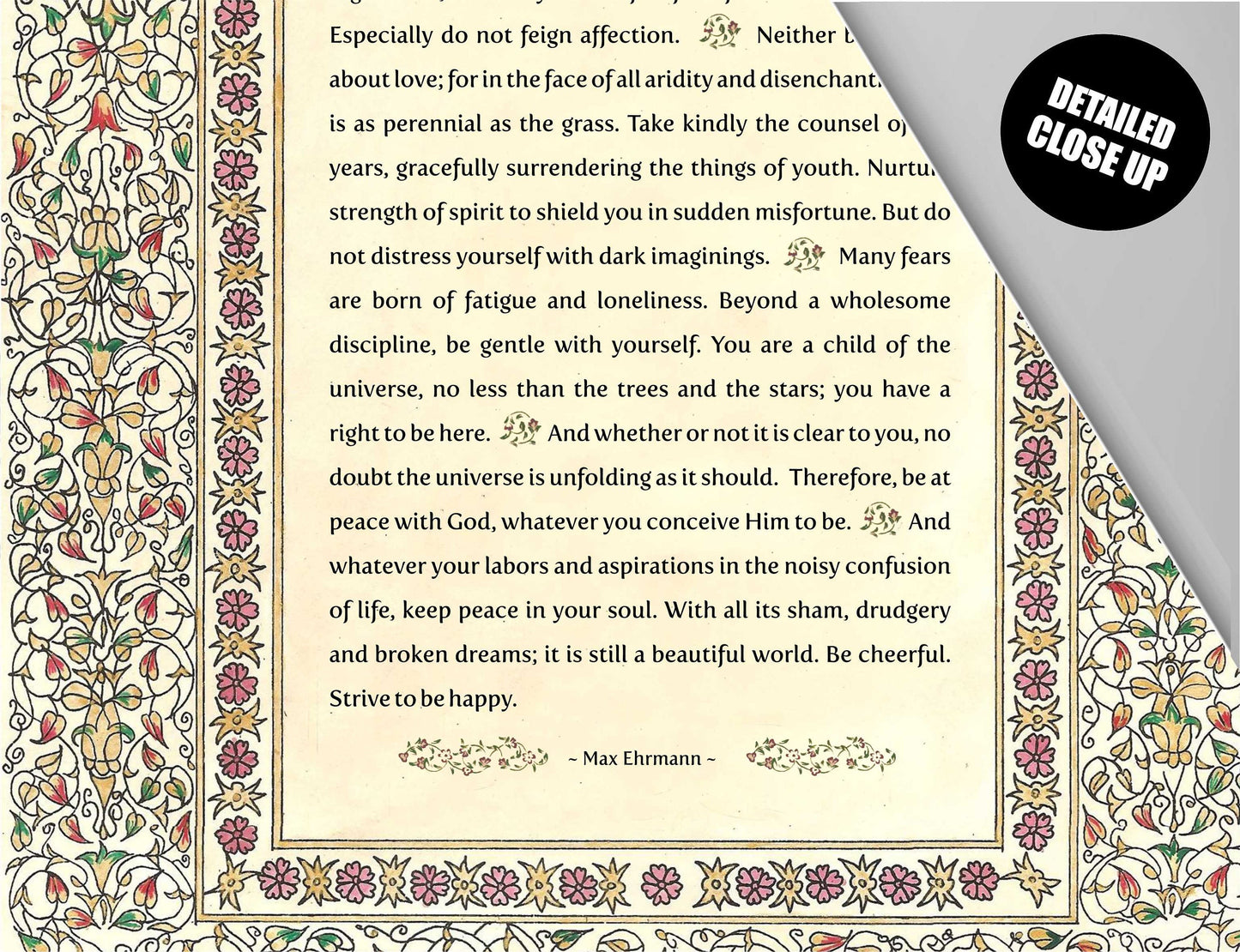 Desiderata Poem Art Print, Wall Art, Wall Hanging, Desiderata Print, Desiderata Poster, Graduation Gift, Graduation Poem, Max Erhmann