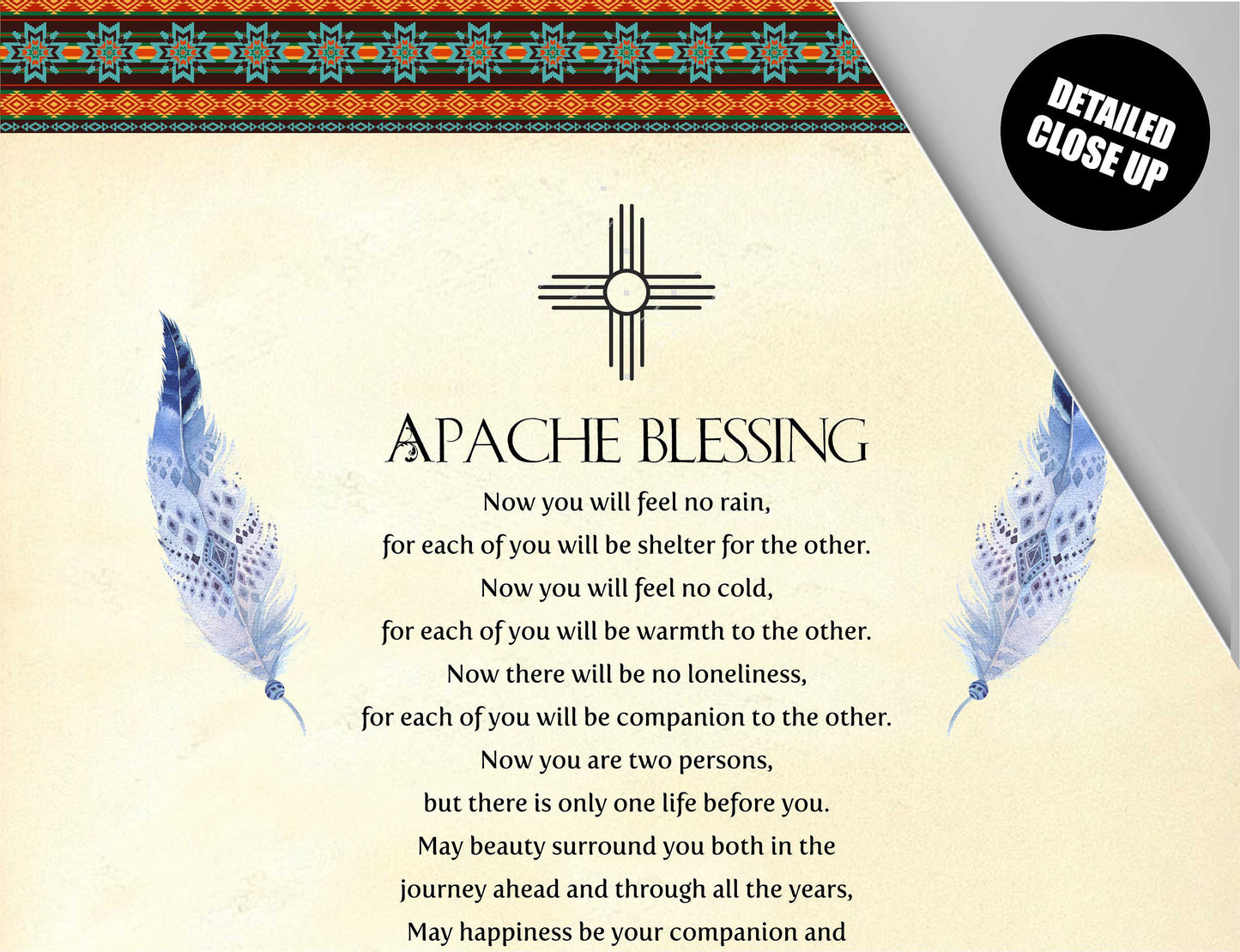 Apache Blessing, Wedding Gift, Native American, Now you will feel no rain, Wall Art, Native American Decor, Tapestry, Prints, Wall Hanging