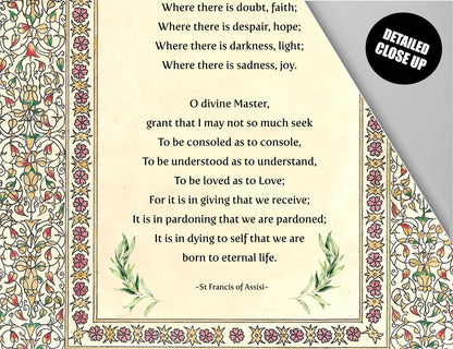 St Francis Prayer, St Francis of Assisi prayer, Lord Make Me An Instrument of Your Peace, Peace Prayer of St Francis of Assisi, Tapestry