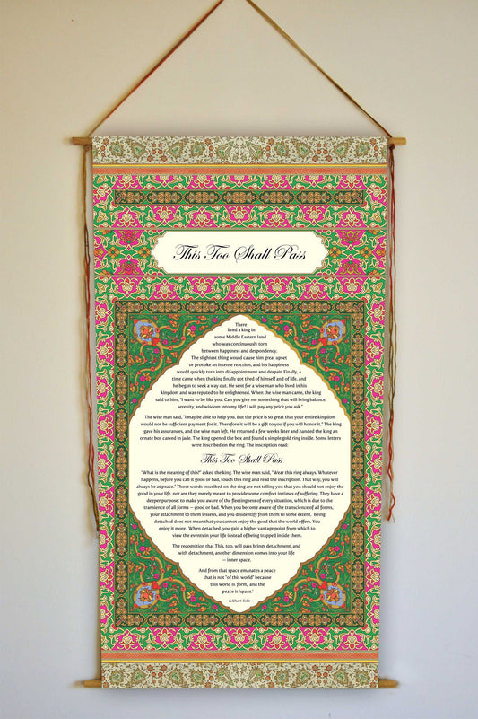 Eckhart Tolle, This too shall pass, Story, Wall Hanging, Eckhart Tolle, Sufi Story, This too shall pass print, Power of now, Tapestry