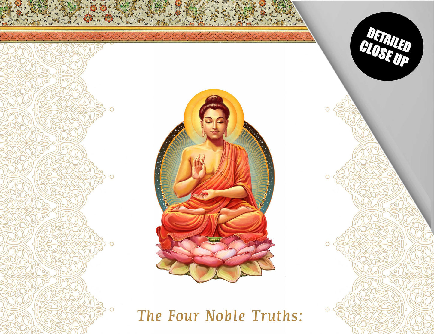 The Four Noble Truths, The Eightfold Path, Wall Hanging, Buddhist Wall Art, Buddha Quote, Tapestry