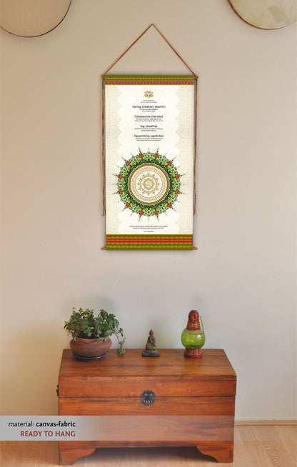 Thich Nhat Hanh, Wall Hanging,  The Four Elements of  True Love taught by the Buddha, Thich Nhat Hanh Quote, Buddhist Wall Art, Tapestry