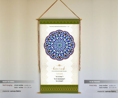 Hafiz, The Words You Speak, Hafiz Wall Hanging, Inspirational Quotes, Hafiz, Mandala Wall Art, Sufi, Speaking Kindly, Sufi Art, Tapestry