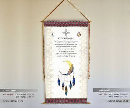 Cherokee Blessing, Native American Wall Art, May the warm winds of heaven, Native American Decor, Tapestry, Cherokee Prayer, Wall Hanging