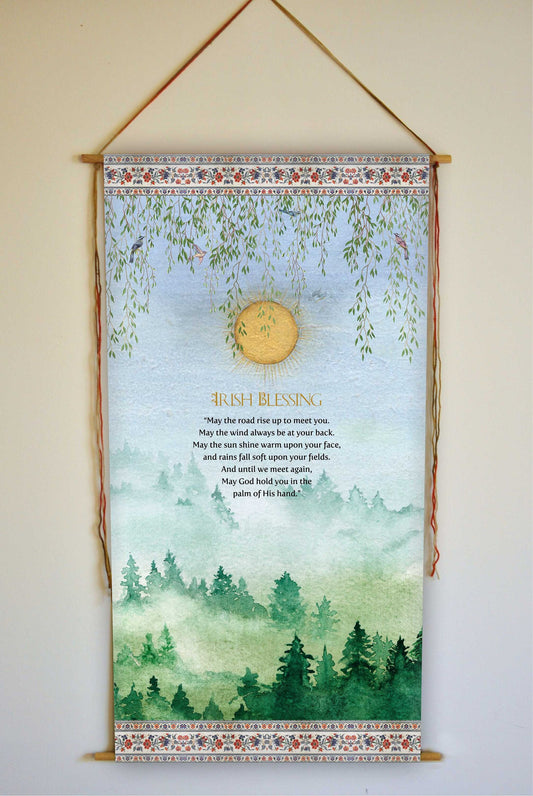 May The Road Rise to Meet You Irish Blessing Wall Hanging, St Patricks Day Decor, Irish Blessing Art Print, Gaelic Blessing, Celtic Blessing