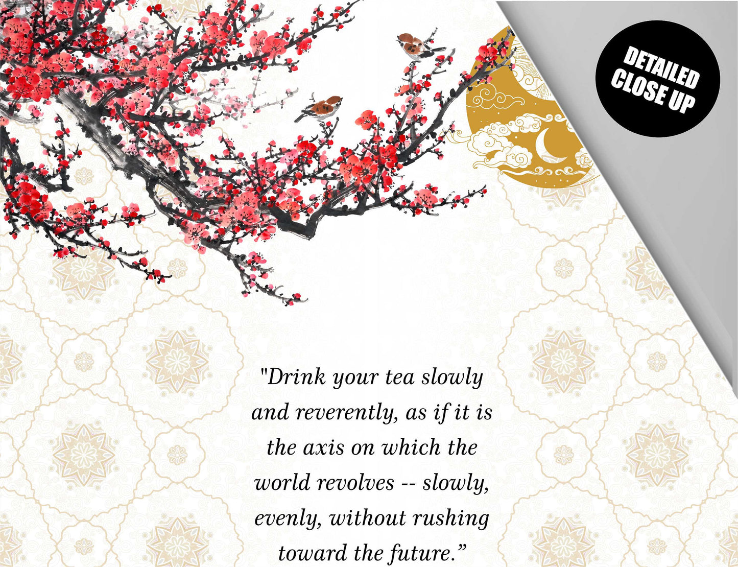 Thich Nhat Hanh, Wall Hanging, Zen Tea, Zen Wall Art, Zen Decor, Thich Nhat Hanh Quote, Drink your tea slowly