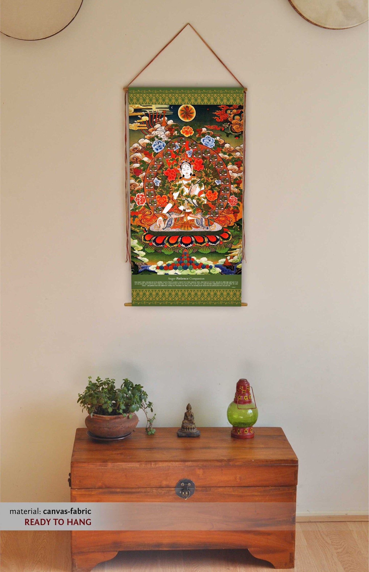 Tara Goddess, Buddhist Tara, Wall Hanging, Meditation Art, Anger Patience Compassion, Inspirational Quotes, On Anger, Wall Hanging Art