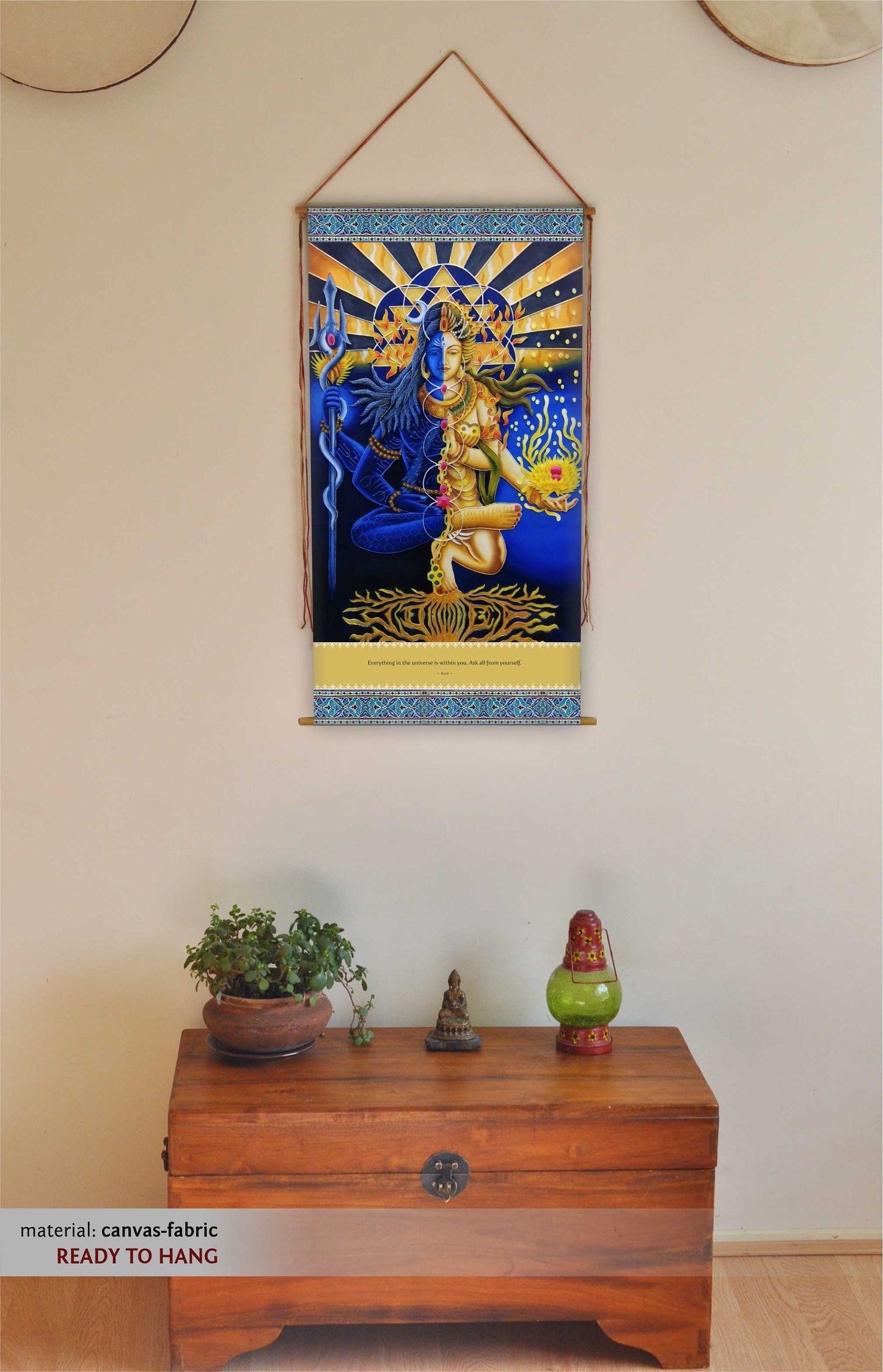 Ardhnarishwara Shiva Shakti, shiva parvati painting, Shiva Shakti wall, Hindu god art, shiva painting, yoga studio decor, Rumi, tapestry