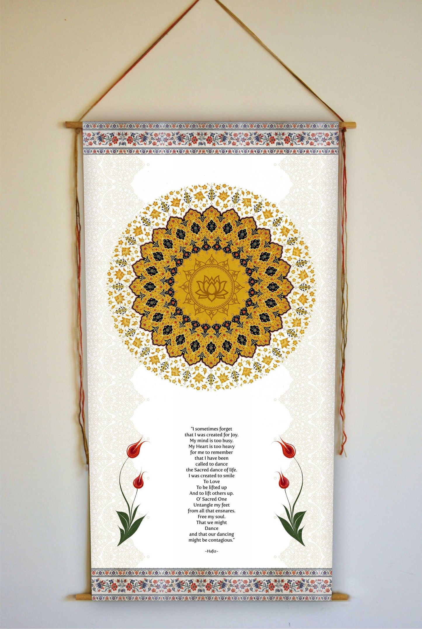 Hafiz, Wall Hanging, Mandala Wall Art, Yoga Studio Decor, Hafiz Poetry, Hafez, Meditation Altar, Wall Art, Prints, Decor, Sufi, Tapestry