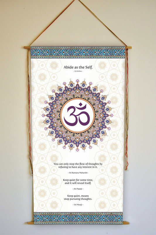 Om Wall Art, Meditation Altar, Krishna, Ramana Maharshi, Papaji, Mooji, Vedanta, Meditation Decor, Yoga Decor, Om Print, Handamde, Tapestry