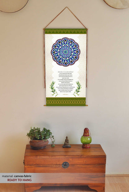 On Work by Kahlil Gibran, Wall Art, Mandala Art, Wall Hanging, Kahlil Gibran, Sufi Art, Kahlil Gibran, Gifts, Decor, Khalil gibran, Tapestry