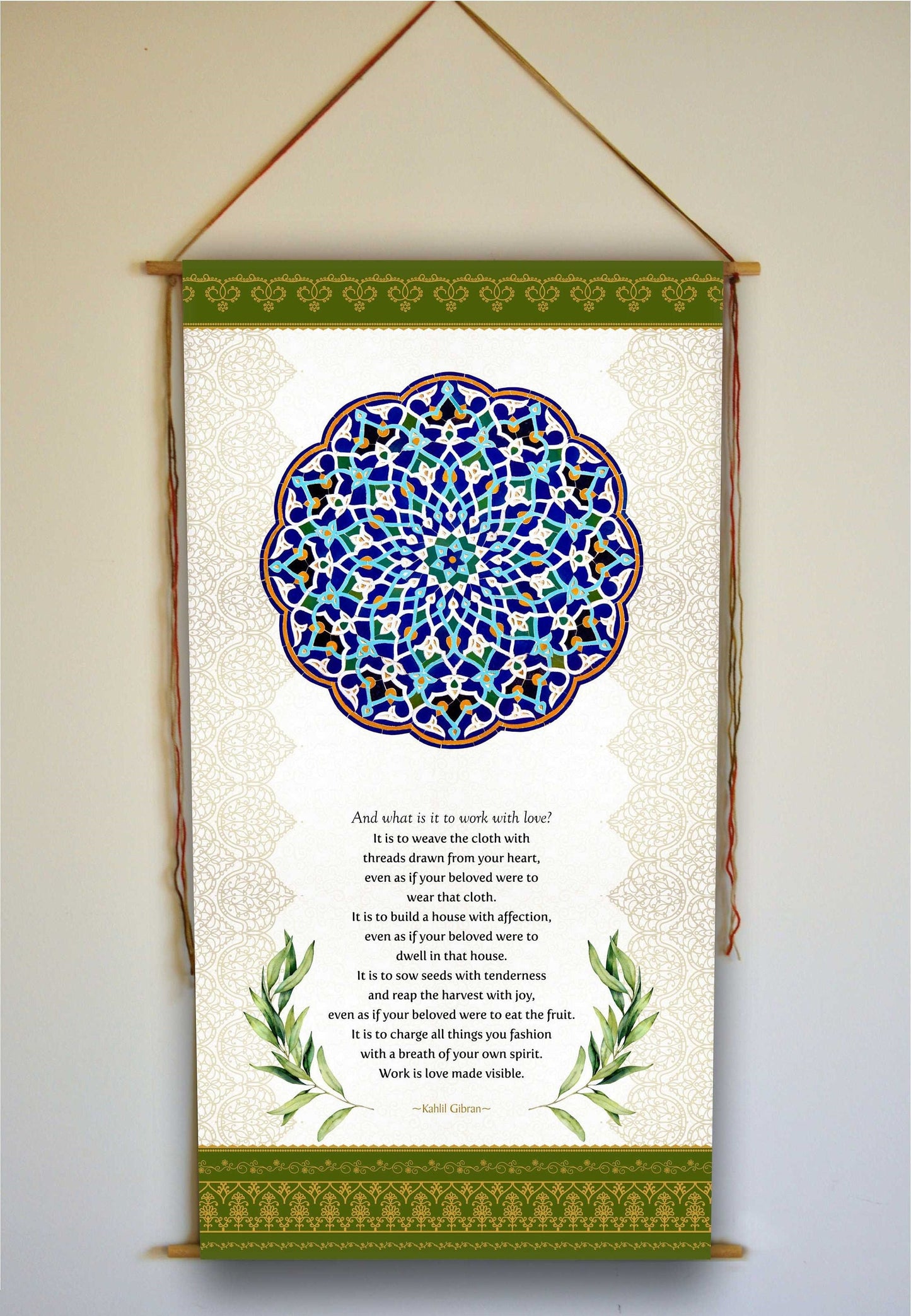 On Work by Kahlil Gibran, Wall Art, Mandala Art, Wall Hanging, Kahlil Gibran, Sufi Art, Kahlil Gibran, Gifts, Decor, Khalil gibran, Tapestry