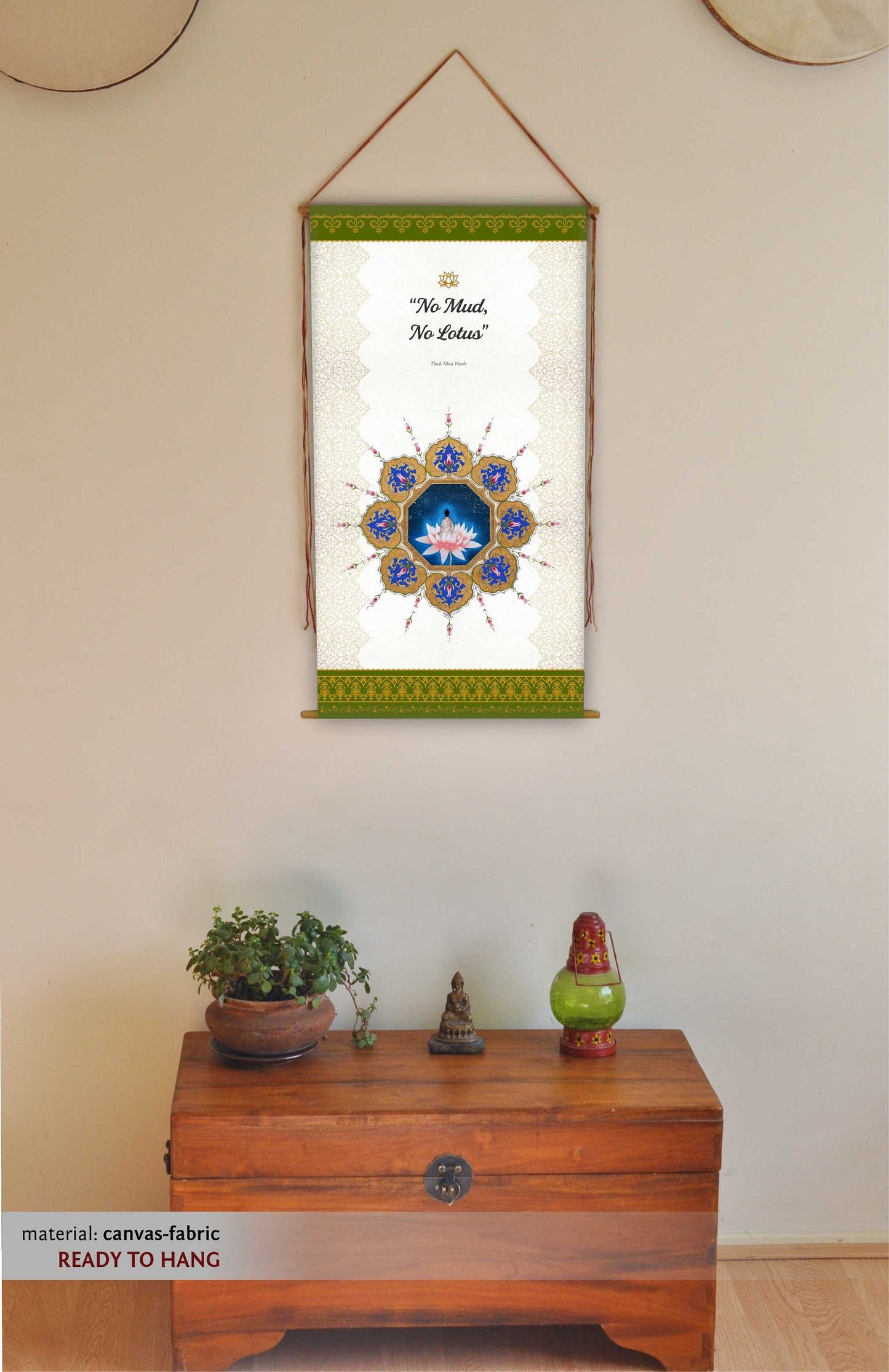 No nud no lotus, Thich Nhat Hanh, Wall Hanging, Prints, Buddhist Quotes, Buddhist Poster, Lotus mandala, Lotus wall art, Tapestry