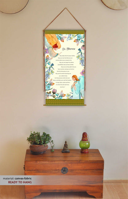 Prayer of St Therese, Wall Hanging, Prayer of St Therese of Lisieux, Prayer for peace, St Therese christian nursery wall art, Tapestry