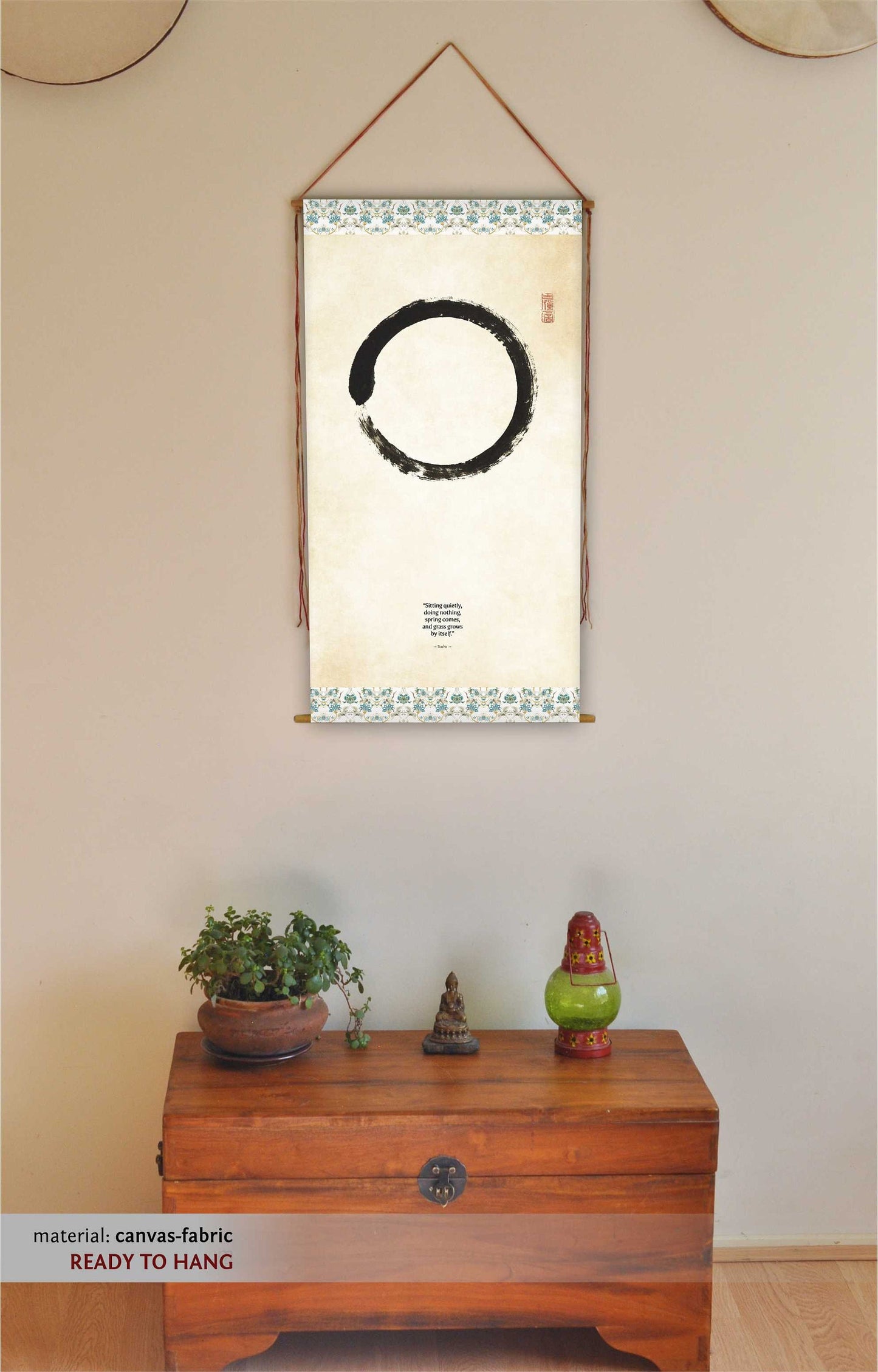 Enso circle, Enso circle symbol, Enso circle wall art, Zen Circle, Basho Quote, Zen Quotes, Enso, Meditation Altar, Zen Wall Art, Tapestry