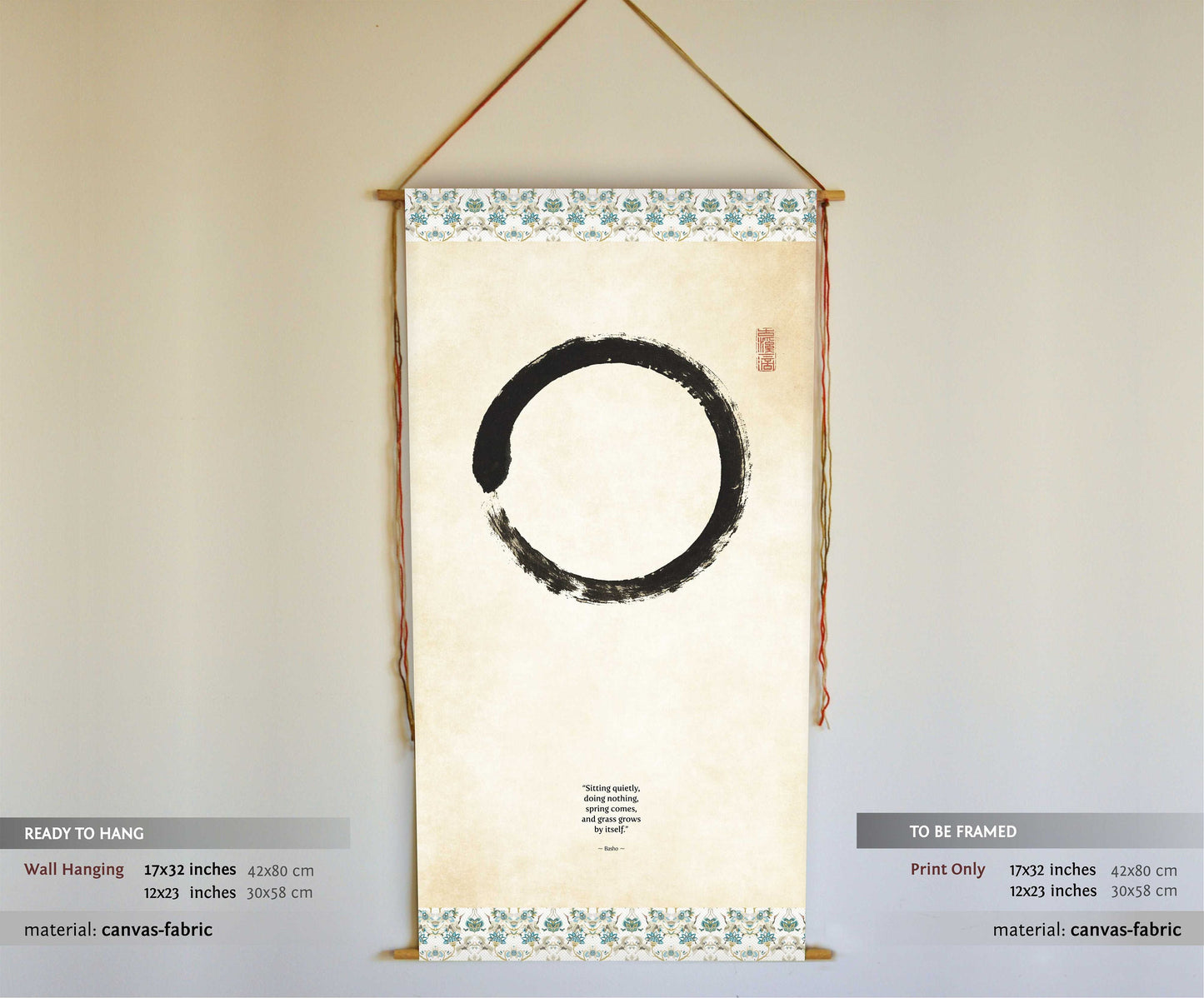 Enso circle, Enso circle symbol, Enso circle wall art, Zen Circle, Basho Quote, Zen Quotes, Enso, Meditation Altar, Zen Wall Art, Tapestry