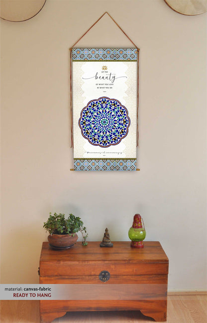 Rumi, Wall Hanging, Let the beauty of what you love, Rumi Quote, Gifts, Inspirational, Wall Art, Mandala Wall Art, Rumi Wall Art, Tapestry