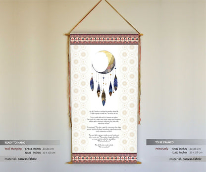 The Tale of The Two Wolves, Wall Hanging, Native American, Inspirational Wall Art, Two wolves, Cherokee Legend, Tapestry