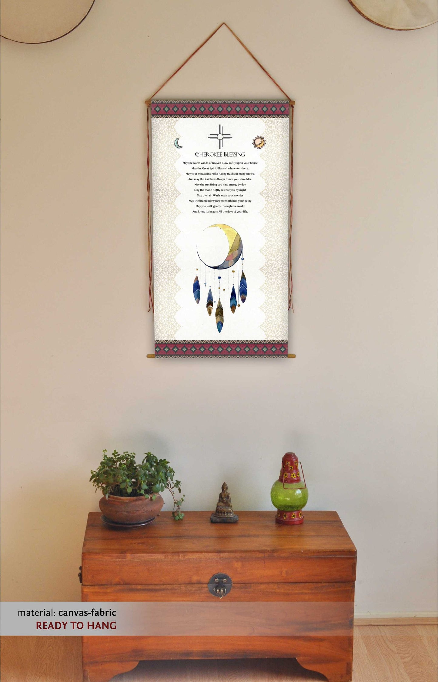 Cherokee Blessing, Native American Wall Art, May the warm winds of heaven, Native American Decor, Tapestry, Cherokee Prayer, Wall Hanging