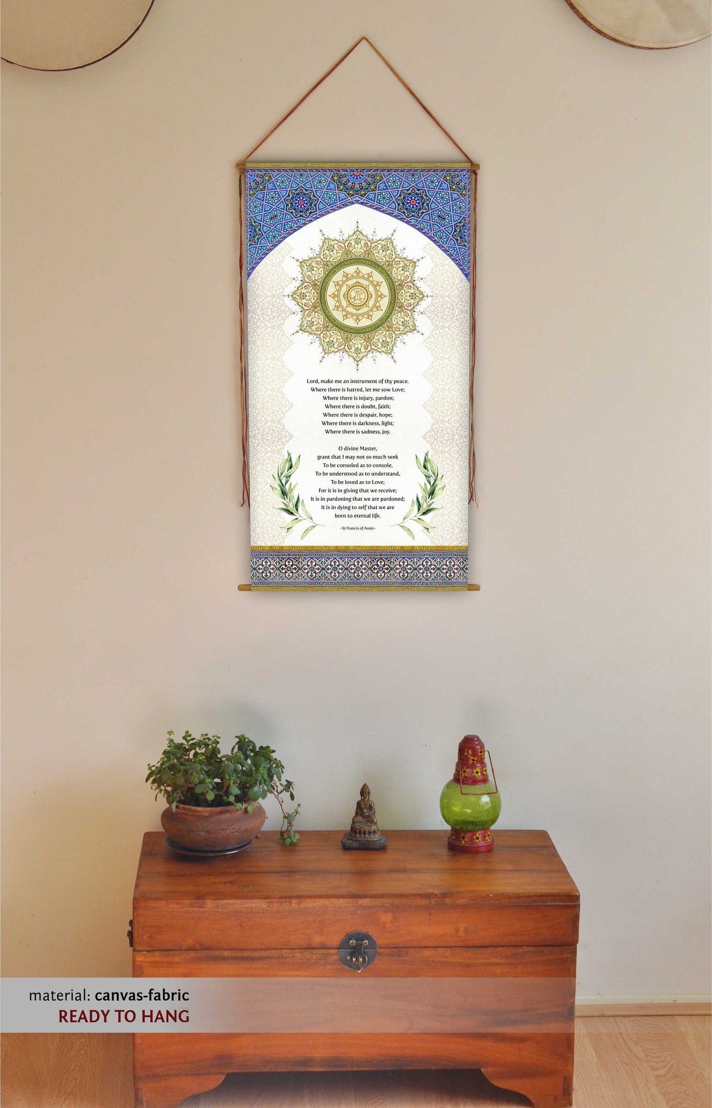 St Francis of Assisi prayer, Peace Prayer of St Francis of Assisi, Inspirational Print, Lord Make Me An Instrument of Your Peace  Tapestry