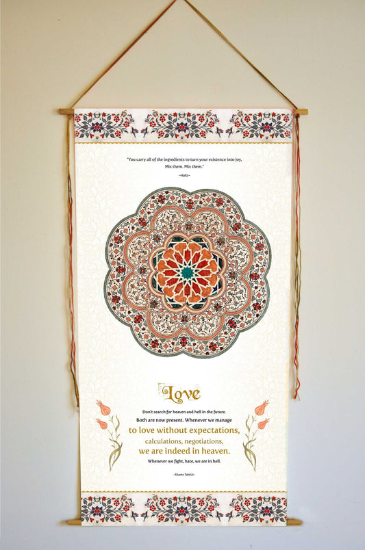 Hafiz, Shams Tabrizi, Wall Hanging, Sufi Wall Art, Hafez, Meditation Altar, Sufi Prints, Yoga Decor, Love Quotes, Love Sayings, Tapestry