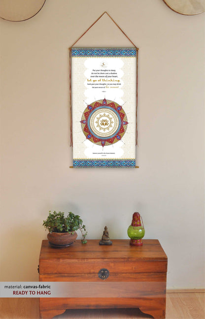 Rumi and Eckhart Tolle Wall Hanging, Let go quote, Meditation decor, Yoga Studio Decor, Meditation Altar, Meditation Decor, Tapestry