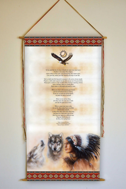 Native Americans Wall Art,  Wall Hanging, Eagle Painting, Wolves Painting, Native Americans Decor, Native Americans Art, , Prayer, Tapestry