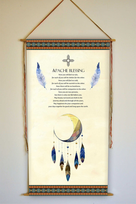 Apache Blessing, Wedding Gift, Native American, Now you will feel no rain, Wall Art, Native American Decor, Tapestry, Prints, Wall Hanging