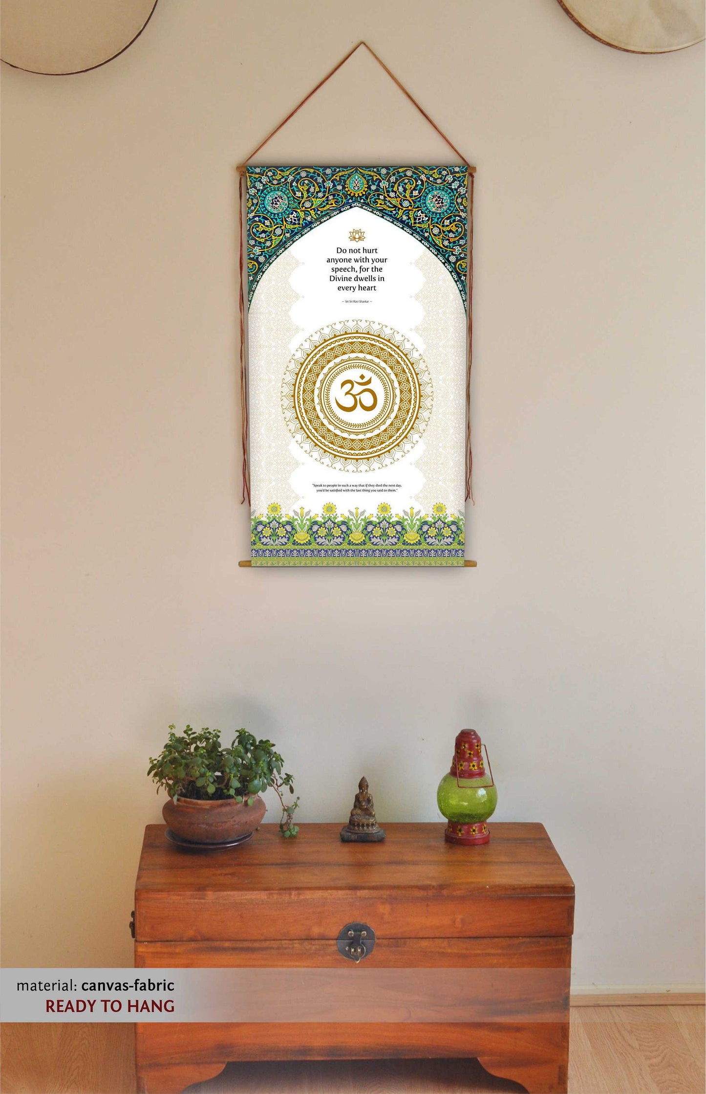 Sri Ravi Shankar, Om Wall Art, Wall Hanging, Sri Sri Ravi Shankar, Yoga Studio Decor, Yoga Wall Art, Yoga Gift, Meditation Altar, Tapestry