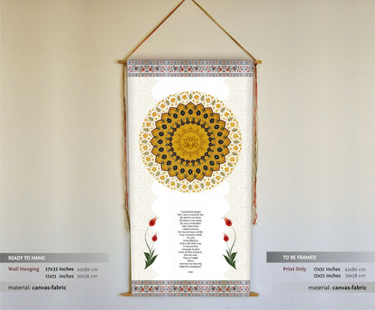 Hafiz, Wall Hanging, Mandala Wall Art, Yoga Studio Decor, Hafiz Poetry, Hafez, Meditation Altar, Wall Art, Prints, Decor, Sufi, Tapestry