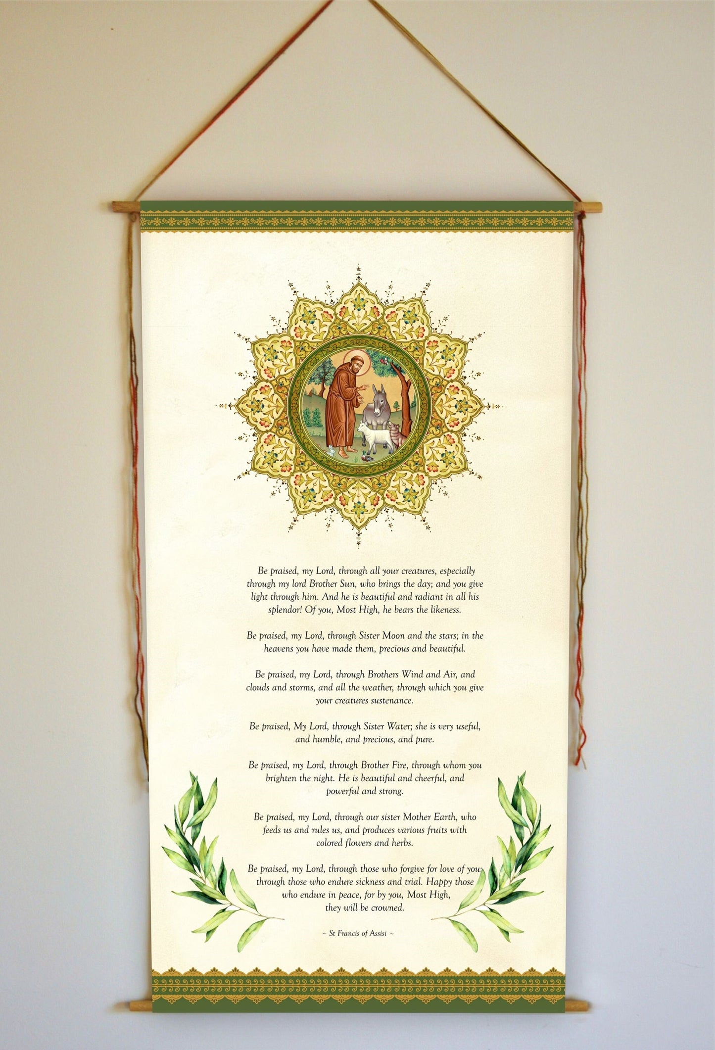 St Francis of Assisi Prayer Wall Hanging, Be praised my Lord Prayer, St Francis of Assisi, Christian Wall Art, Tapestry